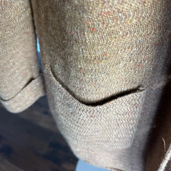 J. Crew Mercantile Blazer Car Coat Lambs Wool Button-Up Cardigan Heather Camel L - Picture 5 of 11